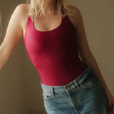 Magnolia Bodysuit Vinho. Body desportivo sustentável para mulher