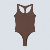 Magnolia Bodysuit Espresso. Body desportivo sustentável para mulher